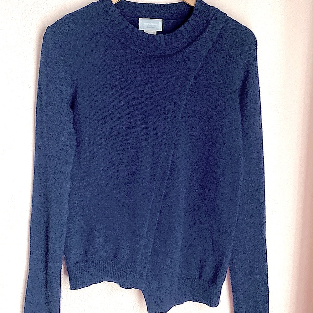 M. Patmos Cashmere Merino blend Blue Asymmetrical Sweater XS